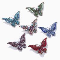 Rhinestone Brooch, Tibetan Style, Butterfly, plated, Unisex & with rhinestone, more colors for choice, nickel, lead & cadmium free, 55x88mm, Sold By PC