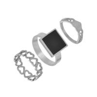 Titanium Steel Ring Set, plated, three pieces & different styles for choice & for woman, more colors for choice, Sold By Set