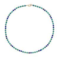 Fashion Turquoise Necklace, Natural Stone, with turquoise & Tibetan Style, gold color plated, for woman, nickel, lead & cadmium free, Length:Approx 16.54 Inch, Sold By PC