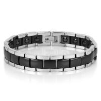 316 Stainless Steel Bracelet with Black Ochre & Titanium Steel & Porcelain polished with magnetic & for man 12mm Length Approx 8.46 Inch Sold By PC