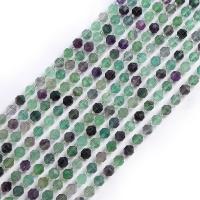 Natural Fluorite Beads, with Seedbead, Lantern, polished, DIY & faceted, mixed colors, Sold Per 38 cm Strand