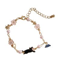 Bracelet en alliage de zinc, Placage, pour femme & émail, plus de couleurs à choisir, Longueur:17.3 cm, Vendu par PC