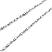 Rozsdamentes acél Nekclace Chain, Stainless Steel, elektrolízis, ball lánc, ezüst, Által értékesített Strand