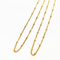 Stainless Steel Ball Chain, plated, golden, Sold By m