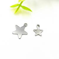 Stainless Steel Pendants, Star, silver color, 200PCs/Bag, Sold By Bag