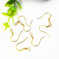 Stainless Steel Hook Earwire, plated, golden, 200PCs/Bag, Sold By Bag