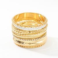 Zinc Alloy Bangle plated 9 pieces & fashion jewelry & for woman & with rhinestone golden Sold By Lot