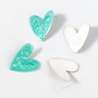 Zinc Alloy Stud Earring Heart fashion jewelry & for woman & enamel Sold By Pair