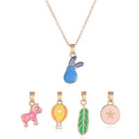 Zinc Alloy Enamel Pendants with enamel plated 5 pieces & fashion jewelry & for children nickel lead & cadmium free 1.2*2.3cmuff0c1.2*2cmuff0c1*2.2cmuff0c0.7*2.6cmuff0c1.2*1.9cm Sold By Set