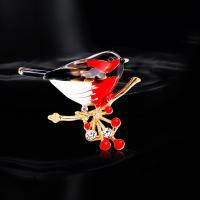 Zinc Alloy Brooches with enamel Bird plated fashion jewelry & for woman & with rhinestone nickel lead & cadmium free Sold By Set