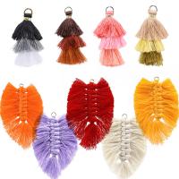 Cotton Thread Tassel Earring Findings, more colors for choice, 6x10mm, Approx 10PCs/Bag, Sold By Bag