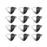 Tibetan Style Magnetic Clasp, Heart, plated, white and black, nickel, lead & cadmium free, 11x12mm, Approx 10PCs/Bag, Sold By Bag