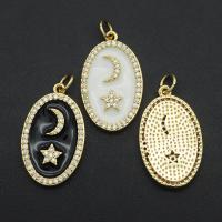 Cubic Zirconia Micro Pave Brass Pendant plated & micro pave cubic zirconia & enamel nickel lead & cadmium free  Sold By PC