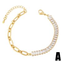Cubic Zirconia Micro Pave Brass Bracelet gold color plated & micro pave cubic zirconia golden nickel lead & cadmium free Length 6.5 Inch Sold By PC