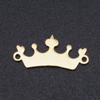 Titan Stål Kontaktdon, Crown, plated, mode smycken, fler färger för val, 19x0.9mm,13x15mm, 10PC/Bag, Säljs av Bag
