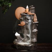 Backflow Incense Burner, Porcelain, handmade, for home and office & durable, 140x85x215mm, Sold By PC