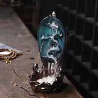 Backflow Incense Burner, Porcelain, handmade, for home and office & durable & multifunctional, 100x140x220mm, Sold By PC
