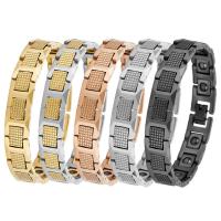 Tungsten Steel Bracelet, with Titanium Steel & Hematite, plated, with magnetic & for man, more colors for choice, 12mm, Length:Approx 8.07 Inch, Sold By PC