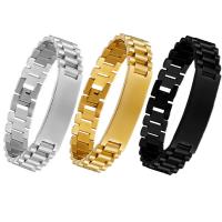 acier inoxydable bracelet, avec Acier titane, Placage, pour homme, plus de couleurs à choisir, 15mm, Longueur Environ 8.58 pouce, Vendu par PC
