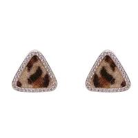 Cubic Zirconia Micro Pave Brass Earring, with 925 Sterling Silver, micro pave cubic zirconia & for woman, mixed colors, 16mm, Sold By Pair