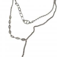 Titanium Steel Necklace, for woman, silver color, Length:46 cm, Sold By PC