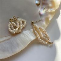 Boucles d'oreilles en perles d'eau douce, Argent sterling 925, avec perle d'eau douce cultivée, pour femme, couleurs mélangées, 2-5cm, Vendu par paire