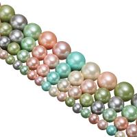 South Sea Shell Beads Shell Pearl Round plated DIY mixed colors Sold Per Approx 15.75 Inch Strand