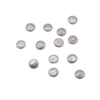 Natural Freshwater Pearl Loose Beads, Button Shape, DIY & different size for choice & no hole, white, Sold By PC