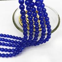 Cats Eye Perlen Schmuck, Katzenauge, rund, poliert, verschiedene Größen vorhanden, royalblau, verkauft per ca. 15 ZollInch Strang