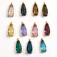 Crystal Hangers, Kristal, met Zinc Alloy, Traan, gold plated, uniseks & gefacetteerde, meer kleuren voor de keuze, 7x18mm, Ca 30pC's/Bag, Verkocht door Bag