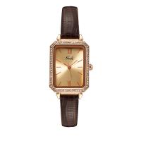 Women Wrist Watch Synthetic Leather with Glass & Stainless Steel & Zinc Alloy Japanese Movement watch movement for woman & waterproof & with rhinestone plated Rectangle Sold By PC