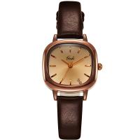 Women Wrist Watch, Leather, with Glass & Stainless Steel & Tibetan Style, Square, plated, for woman & waterproof & with rhinestone, more colors for choice, 210x26x9mm, Sold By PC