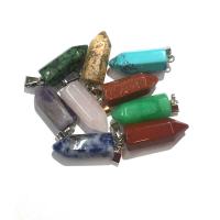Gemstone Pendants Jewelry, Natural Stone, Conical, different materials for choice & Unisex, more colors for choice, 9x22mm, Sold By PC