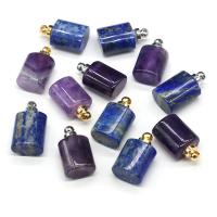 Natural Stone Perfume Bottle Pendant with Iron Rectangle plated & Unisex Sold By PC