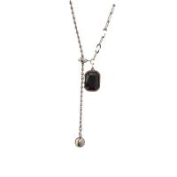 Titanstahl Halskette, silberfarben plattiert, Modeschmuck, Silberfarbe, Länge:18.31 ZollInch, verkauft von PC