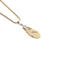 Colar de jóias de aço inoxidável, Maple Leaf, banhado, joias de moda, dourado, comprimento 23.62 inchaltura, vendido por PC