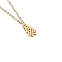 Stainless Steel Jewelry Necklace with 1.97 extender chain Pineapple plated fashion jewelry Length 17.72 Inch Sold By PC