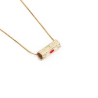 Cubic Zircon Micro Pave Brass Necklace, gold color plated, different styles for choice & micro pave cubic zirconia & enamel, golden, nickel, lead & cadmium free, Length:15.75 Inch, Sold By PC