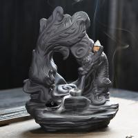 Backflow Incense Burner, Purple Clay, handmade, for home and office & durable, 170x50x220mm, Sold By PC