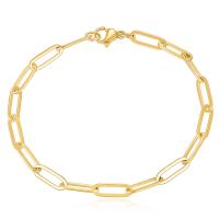 Bracelet d'acier titane, Plaqué d'or 14K, bijoux de mode & longueur différente pour le choix & pour femme, Vendu par PC