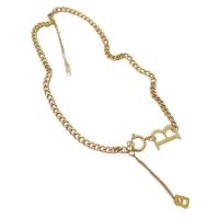 Titanstahl Halskette, Buchstabe B, plattiert, für Frau, keine, Länge:42.5 cm, verkauft von PC