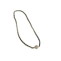Colar de jóias de liga de zinco, with Couro do plutônio, para mulher & com strass, cores misturadas, comprimento 40 cm, vendido por PC