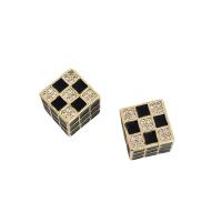 Brass Stud Earring plated micro pave cubic zirconia & for woman & enamel mixed colors Sold By Pair
