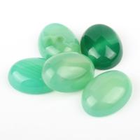 Achat Cabochon, Streifen Achat, oval, grün, 15x20x6mm, verkauft von PC
