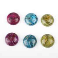 Natural Gemstone Cabochons, Natural Stone, Round, more colors for choice, 20x6mm, Sold By PC