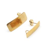 Stainless Steel Earring Drop Component, for woman, golden, Sold By Pair