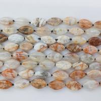 Perles agates, Agate, oeil de cheval, poli, DIY, couleurs mélangées, Vendu par 38 cm brin