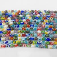 Millefiori Slice Lampwork Beads, Millefiori Lampwork, polished, DIY, mixed colors, Sold Per 38 cm Strand