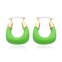 Brass Leverback Earring with Resin gold color plated fashion jewelry nickel lead & cadmium free Sold By Pair
