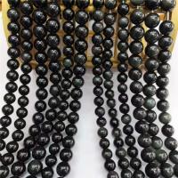 Black Obsidian Korálky, Kolo, lesklý, DIY & různé velikosti pro výběr & různé styly pro výběr, černý, Prodáno za Cca 15 inch Strand